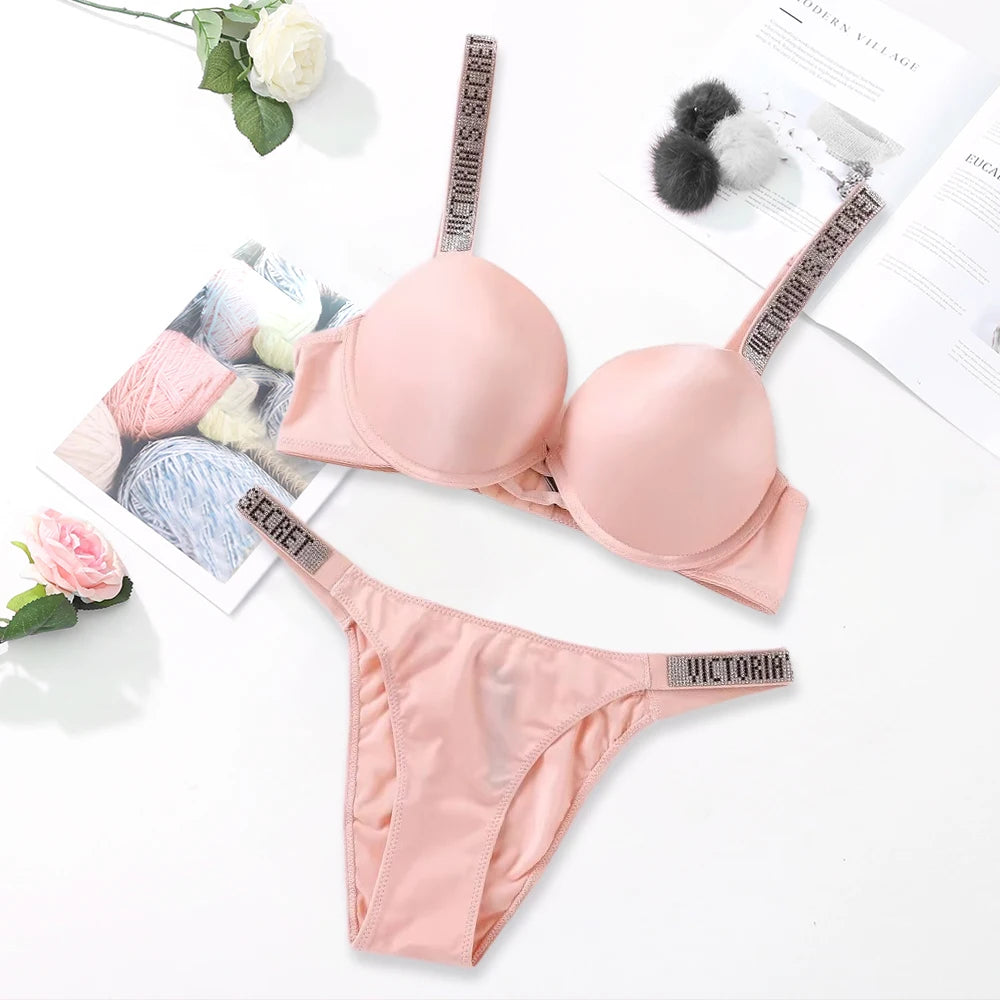 Women's Classic Push-Up Bra & Panty Set – Breathable Soft Lingerie