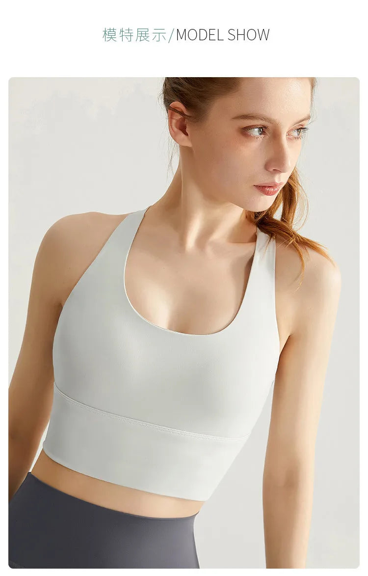 Fixed Pad Sports Bra Underwear High-strength Professional Shockproof  Running Bra Gym Push Up Lingerie Yoga Fitness Bra