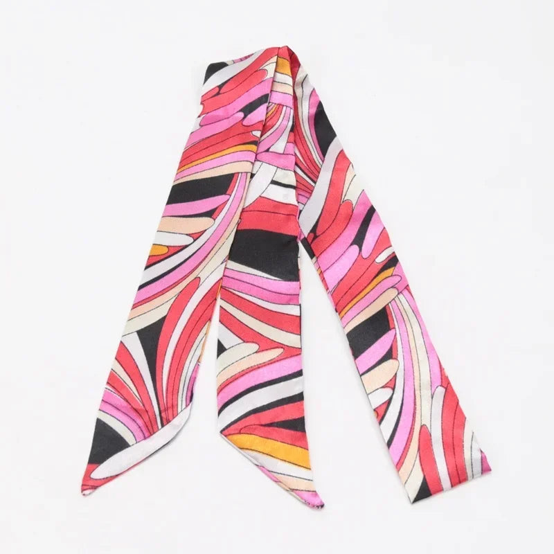 Skinny Scarf Hair Small Women Simple Style Handle Ribbon Fashion Printing Hairband Headscarf Beautiful Scarves Bags for Women