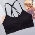 Women's Seamless Yoga Crop Top – Wire-Free, Padded, Wide Strap Activewear Tank