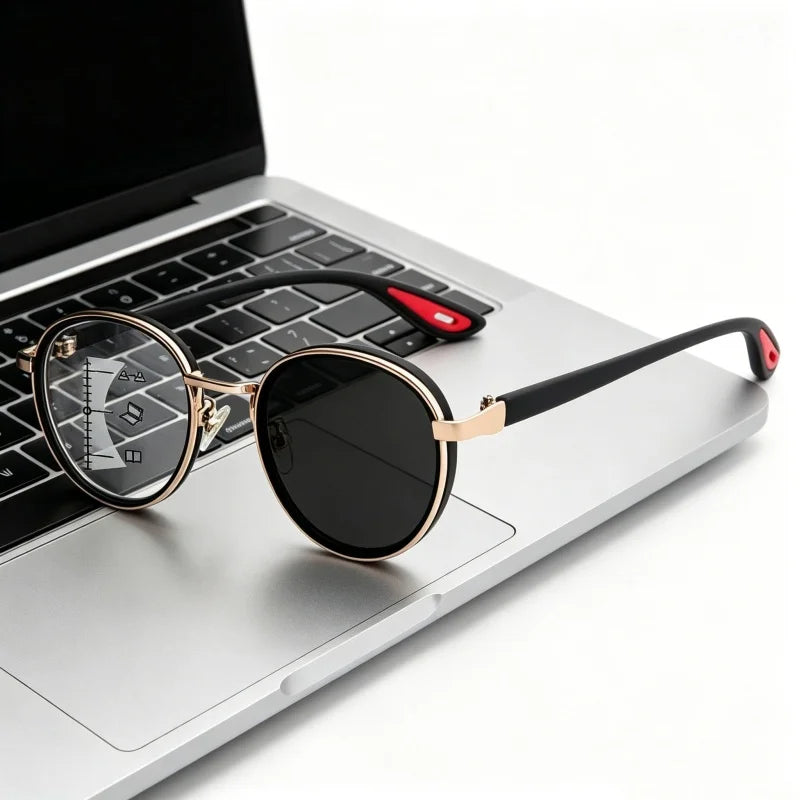 Round Progressive Photochromic Reading Glasses | +1.00 to +4.00