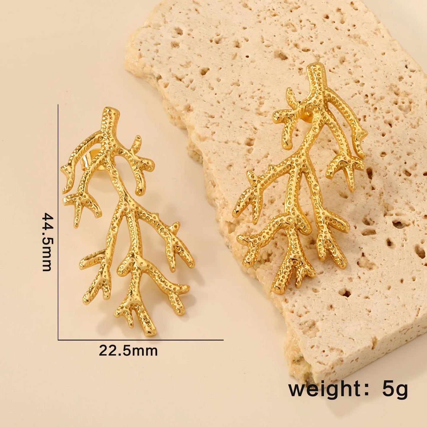 Round Stud Earrings – 18K Gold-Plated Geometric Stainless Steel Piercing Earrings for Women