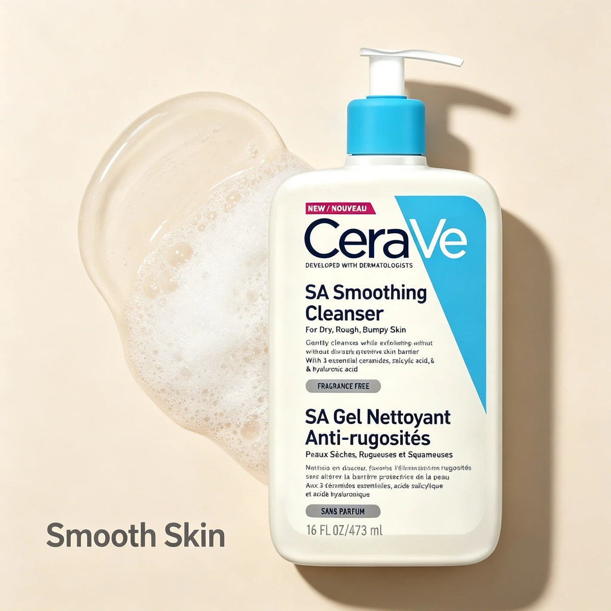 CeraVe SA Smoothing Cleanser for Face & Body – 473ml