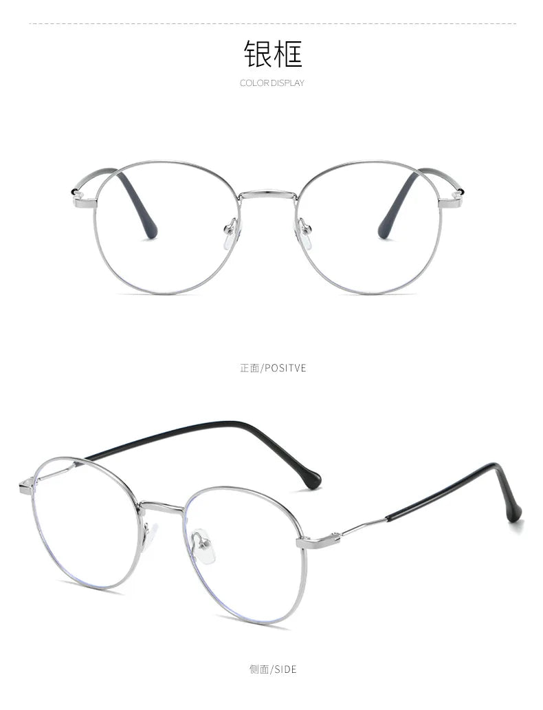 Vintage Round Metal Glasses for Men & Women | Myopia Options