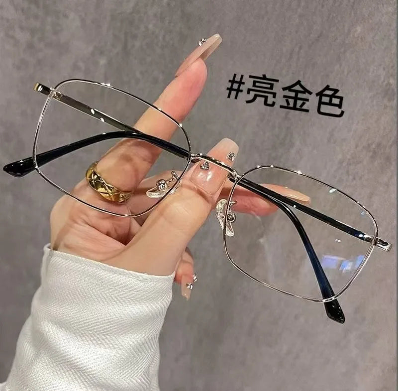 Square Metal Myopia Glasses | -0.50 to -6.00 Lens Options