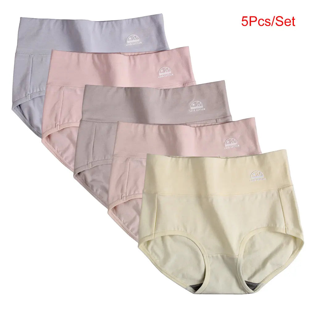 Women's 5-Pack High Waist Cotton Underwear – Tummy Control, Butt Lift & Graphene Antibacterial Briefs | Sizes M-XXXL