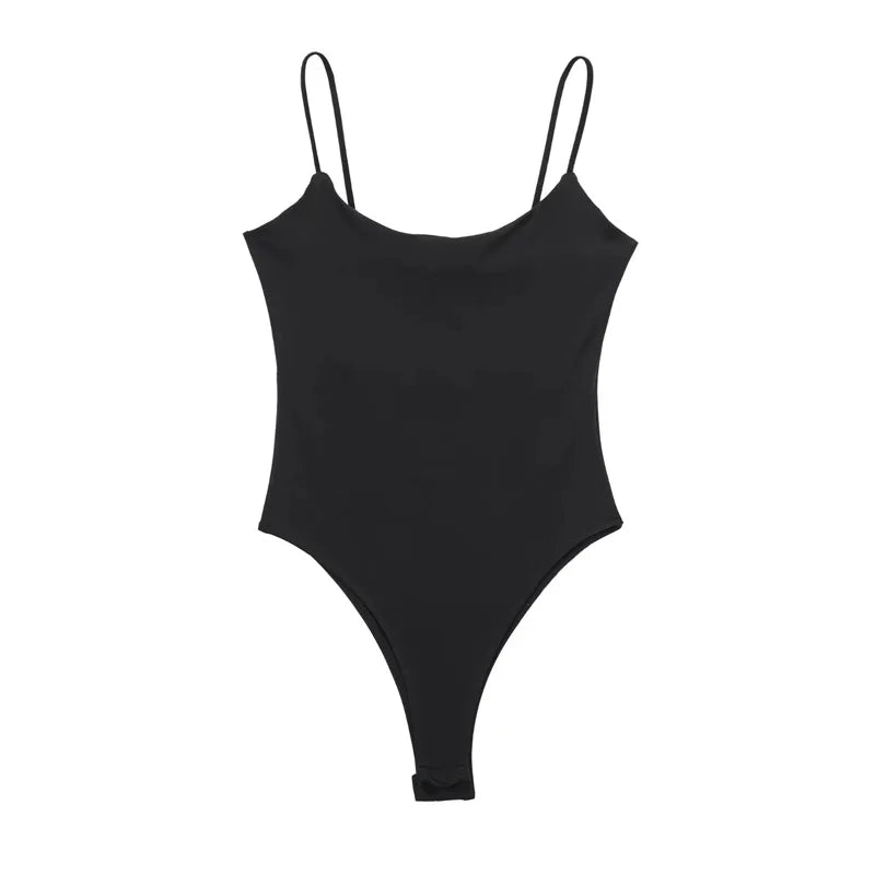 Slim-Fit Spaghetti Strap Bodysuit — Backless One-Piece | Women's Lingerie