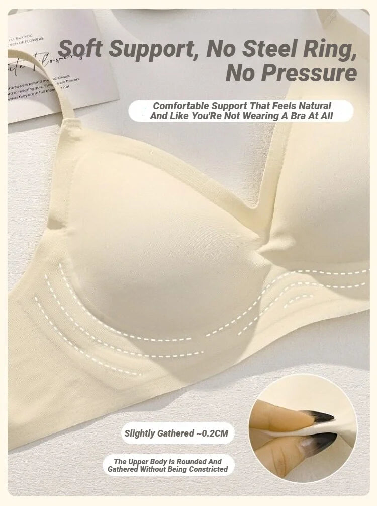 Women's Seamless Push-Up Bra – Wire-Free Soft Support for Small Chest