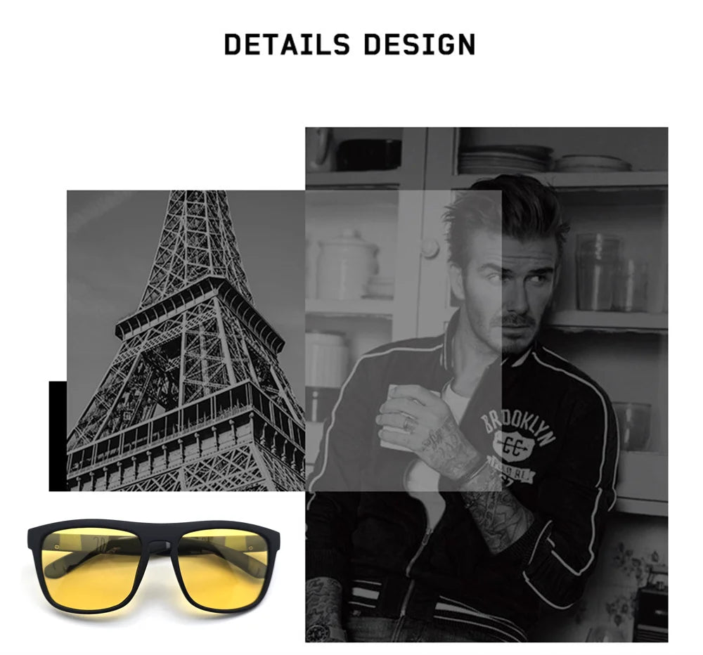 Yellow-Tinted Square Glasses | 4 Frame Colors