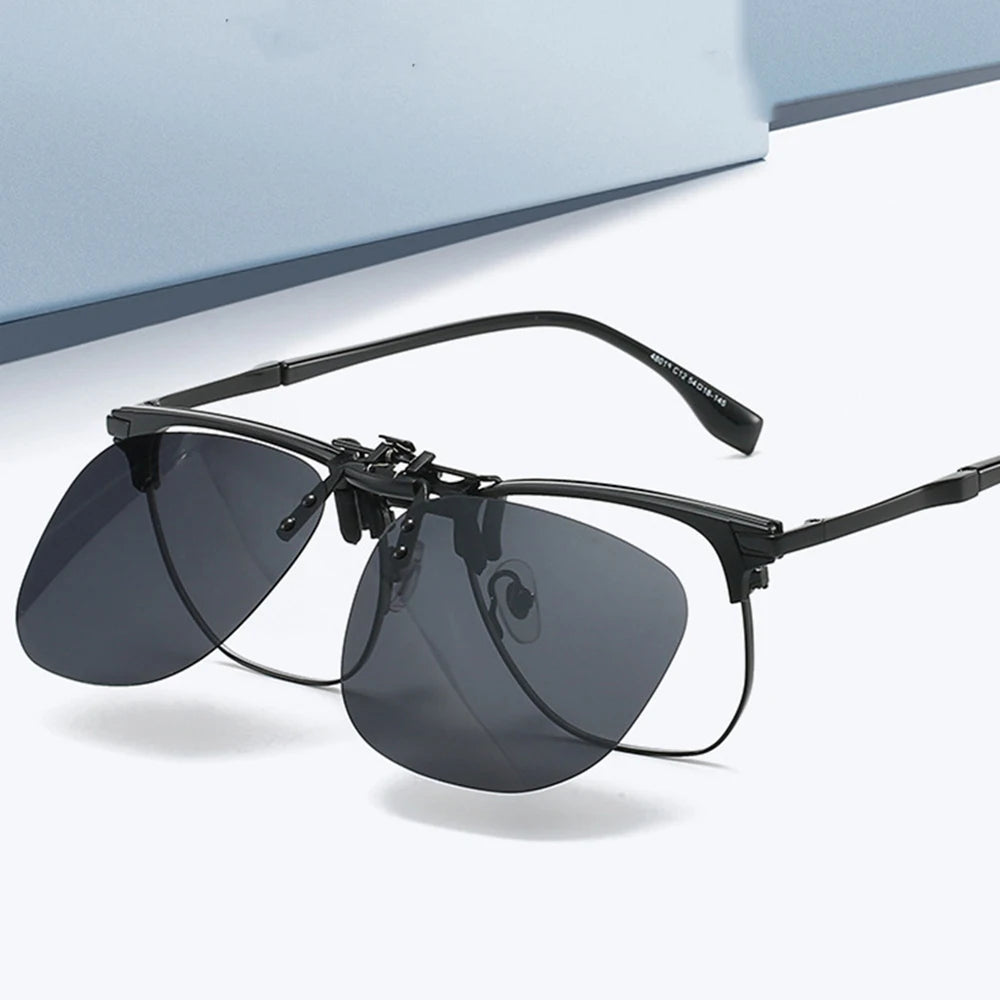 Pilot-Style Flip-Up Clip-On Sunglasses | Lens Options