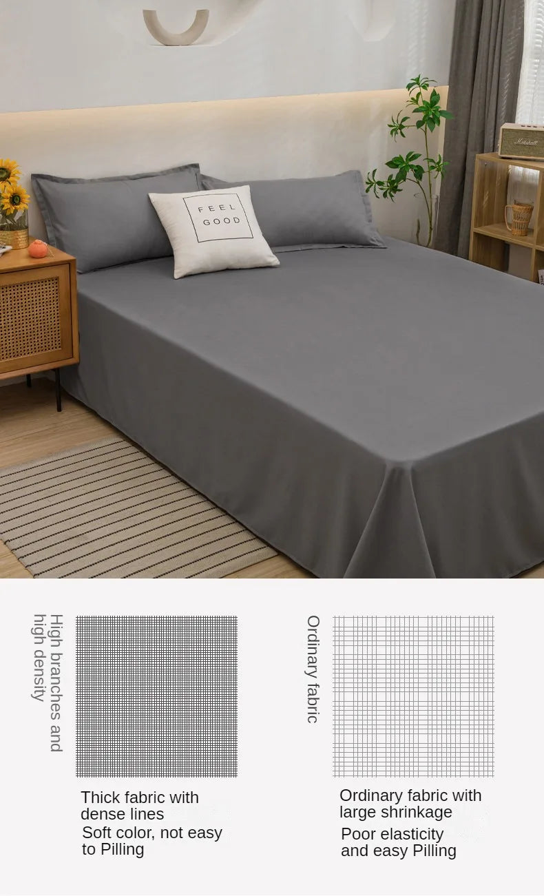 Soft Polyester Flat Bed Sheet, Solid Color Top Sheet
