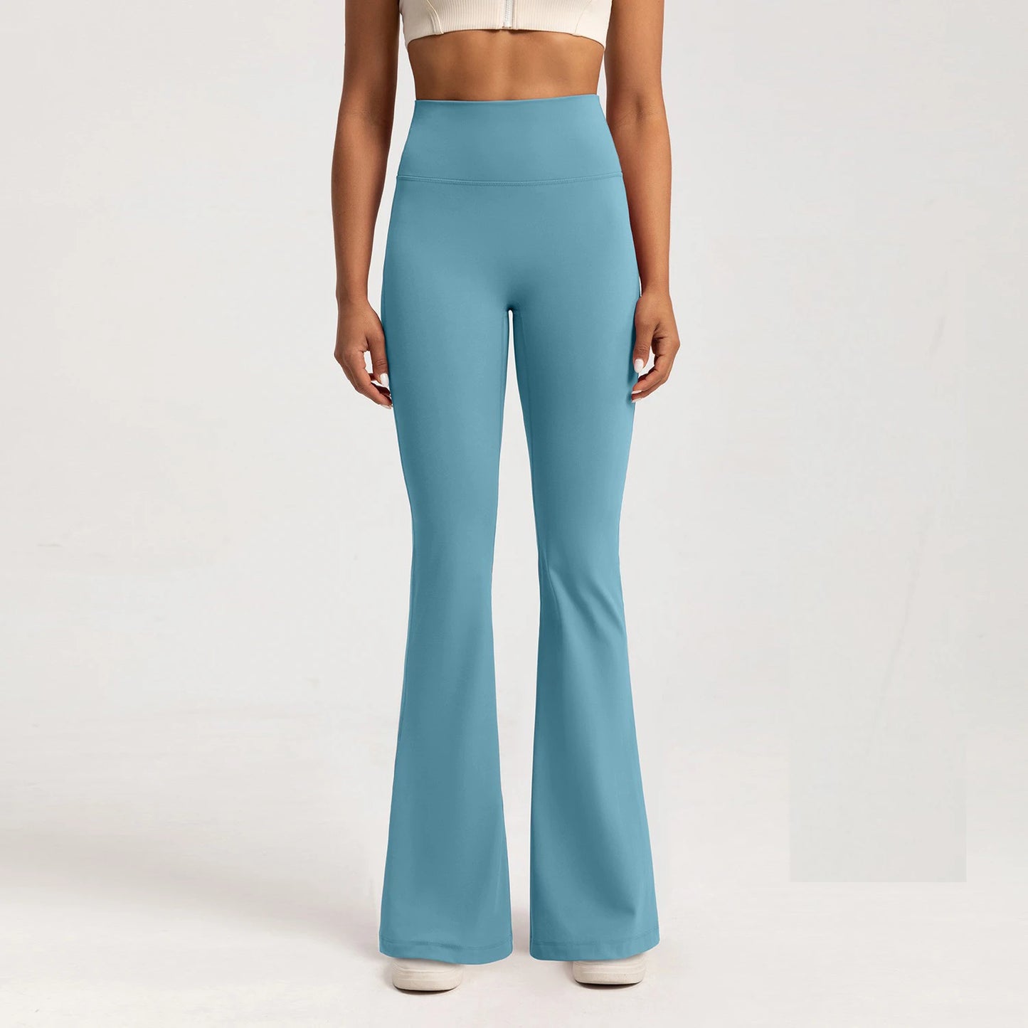 High-end Yoga Leggings Slim Yoga Pants High Waist Wide Leg Pants Bottoms Breathable Gym Casual Sports Bell Leggings Female