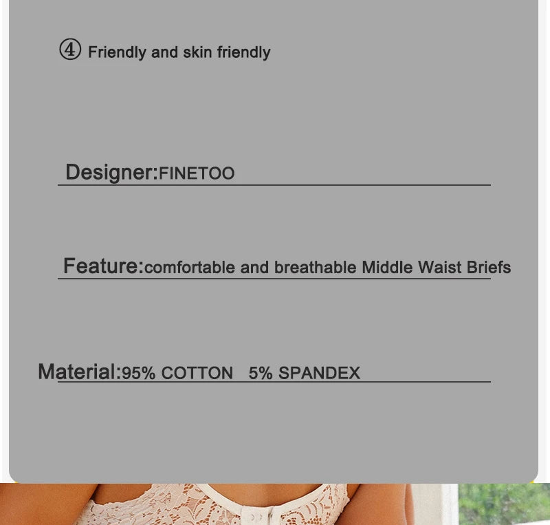 Women's Cotton Lace Briefs – 3-Piece Set | Soft Low-Rise Stretch Underwear (S–XL)
