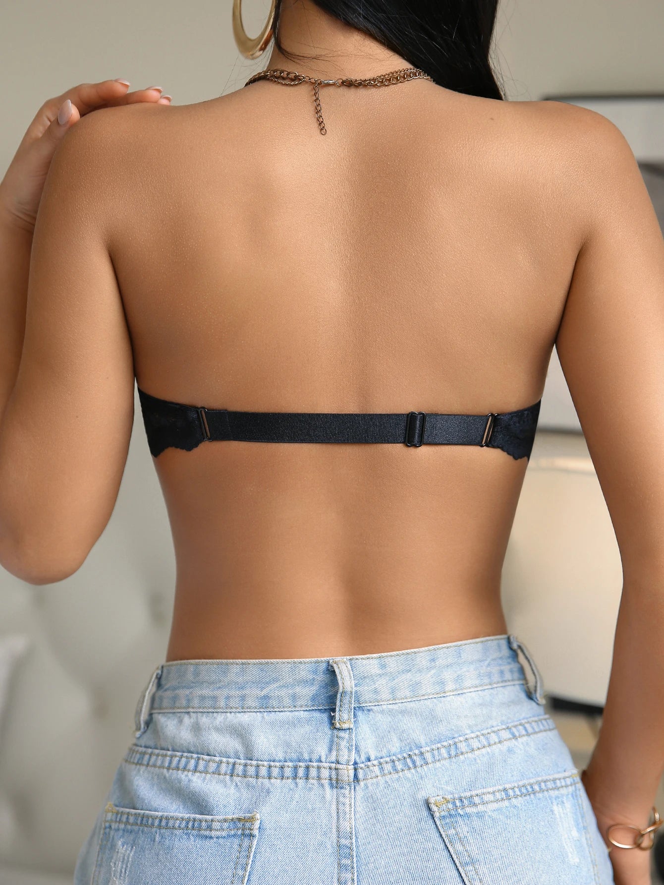 Strapless Lace Push-Up Bra — Front Closure Non-Slip | Women's Lingerie