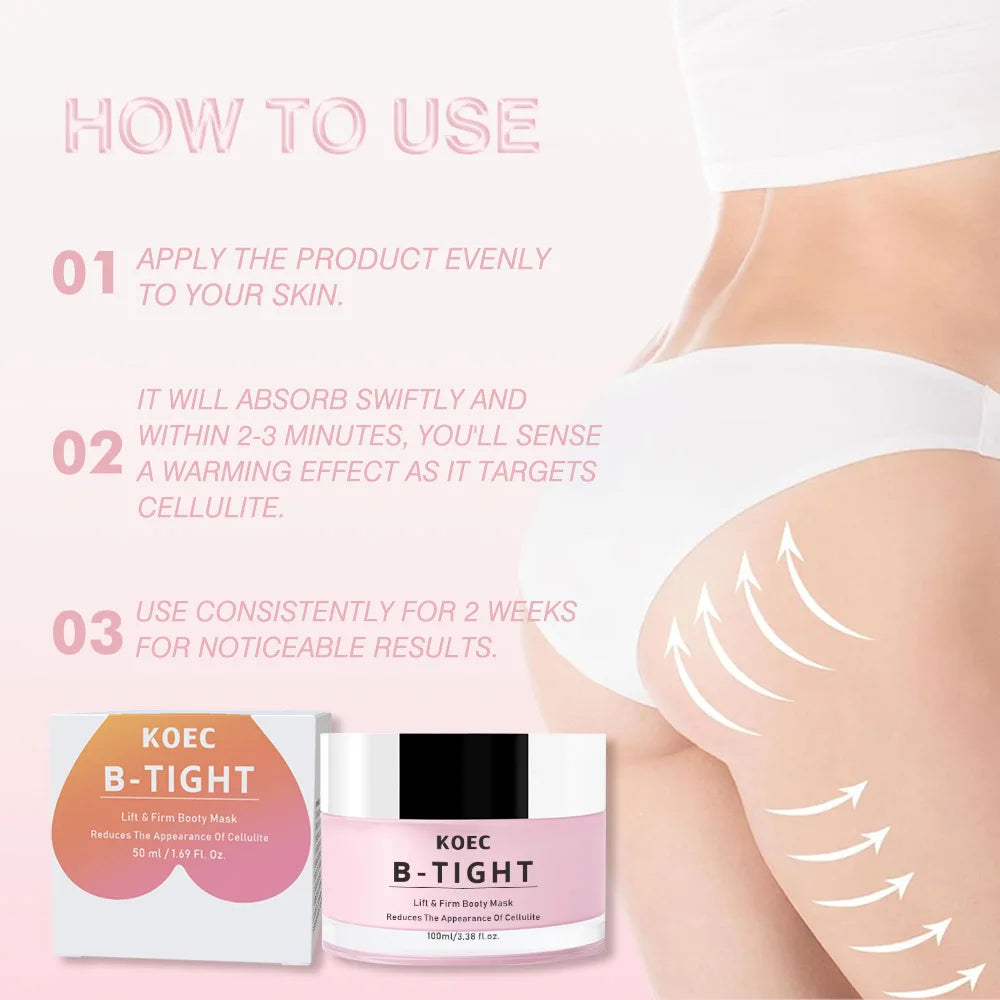 Butt Lift & Firming Cream – Tighten, Tone & Reduce Cellulite on Booty & Thighs (100ml)