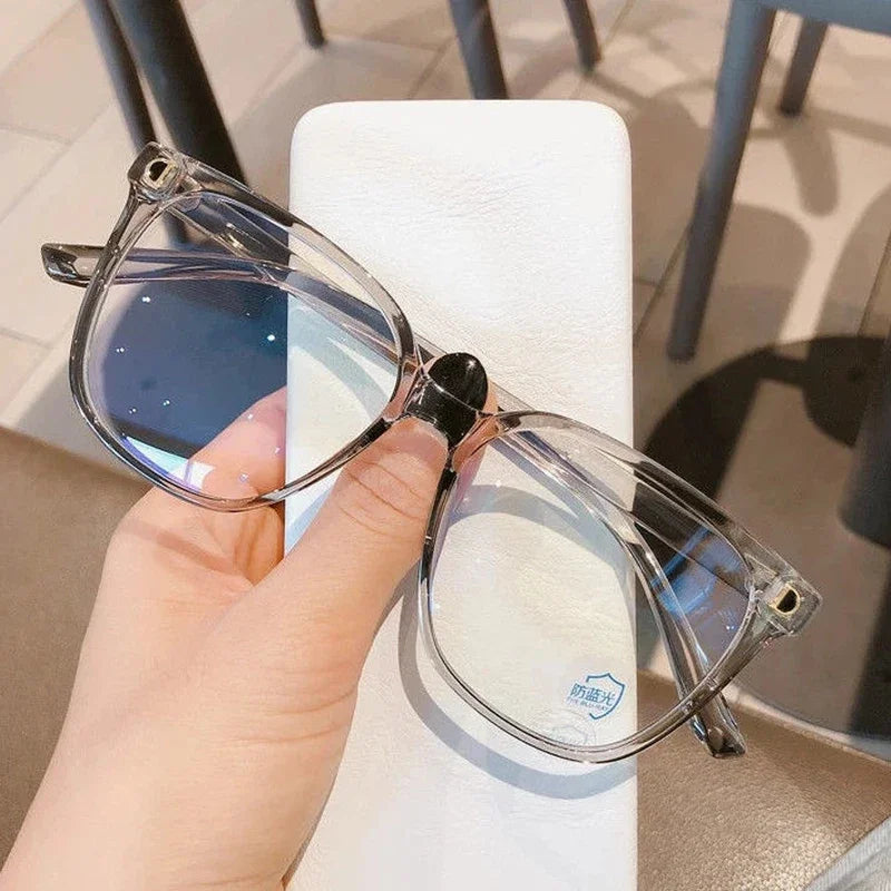 Oversized Square Myopia Glasses | Black, Pink & Clear Frames