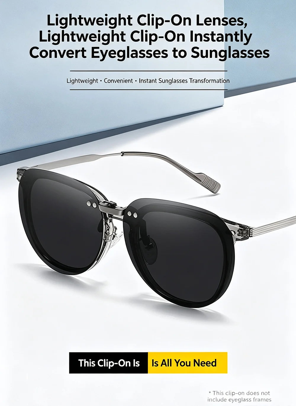 Oval Clip-On Sunglasses | 7 Lens Options