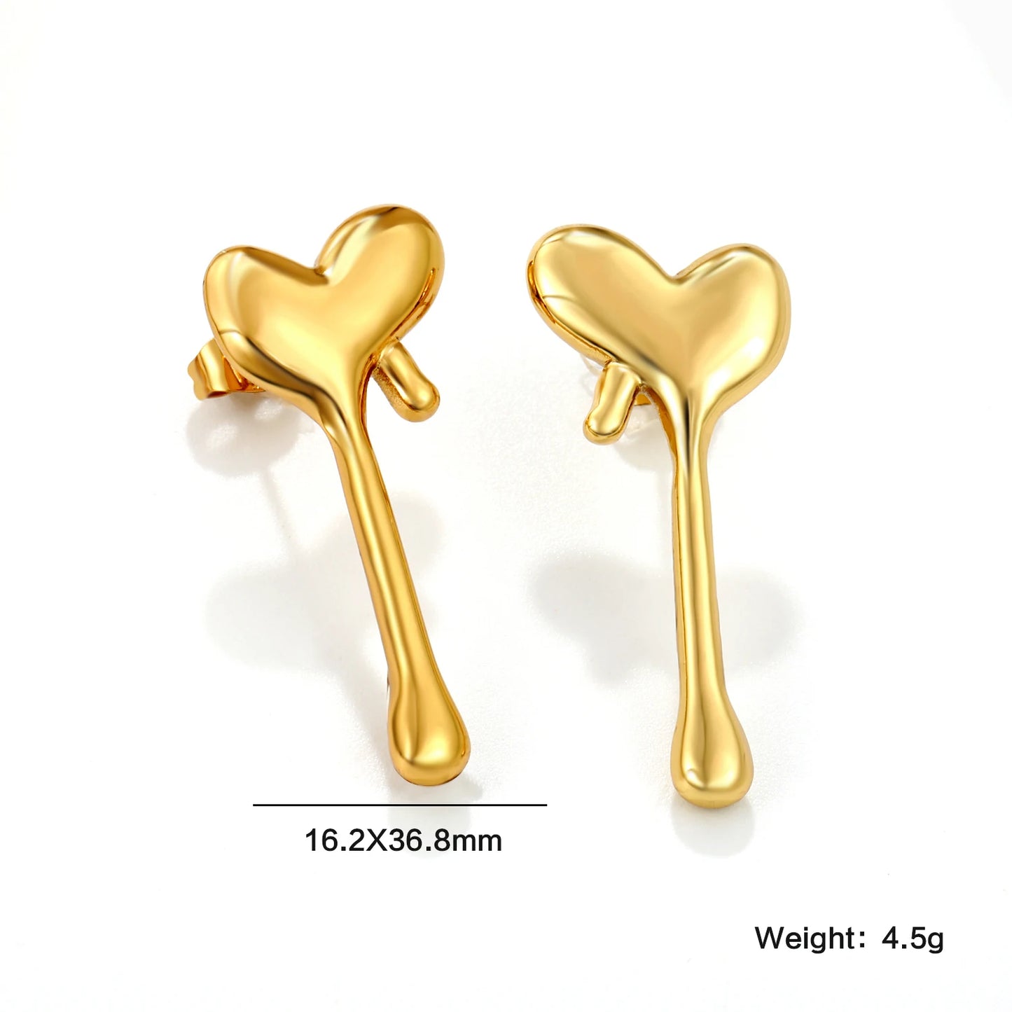 Fairy Flower Stud Earrings – 18K Gold-Plated Stainless Steel for Women