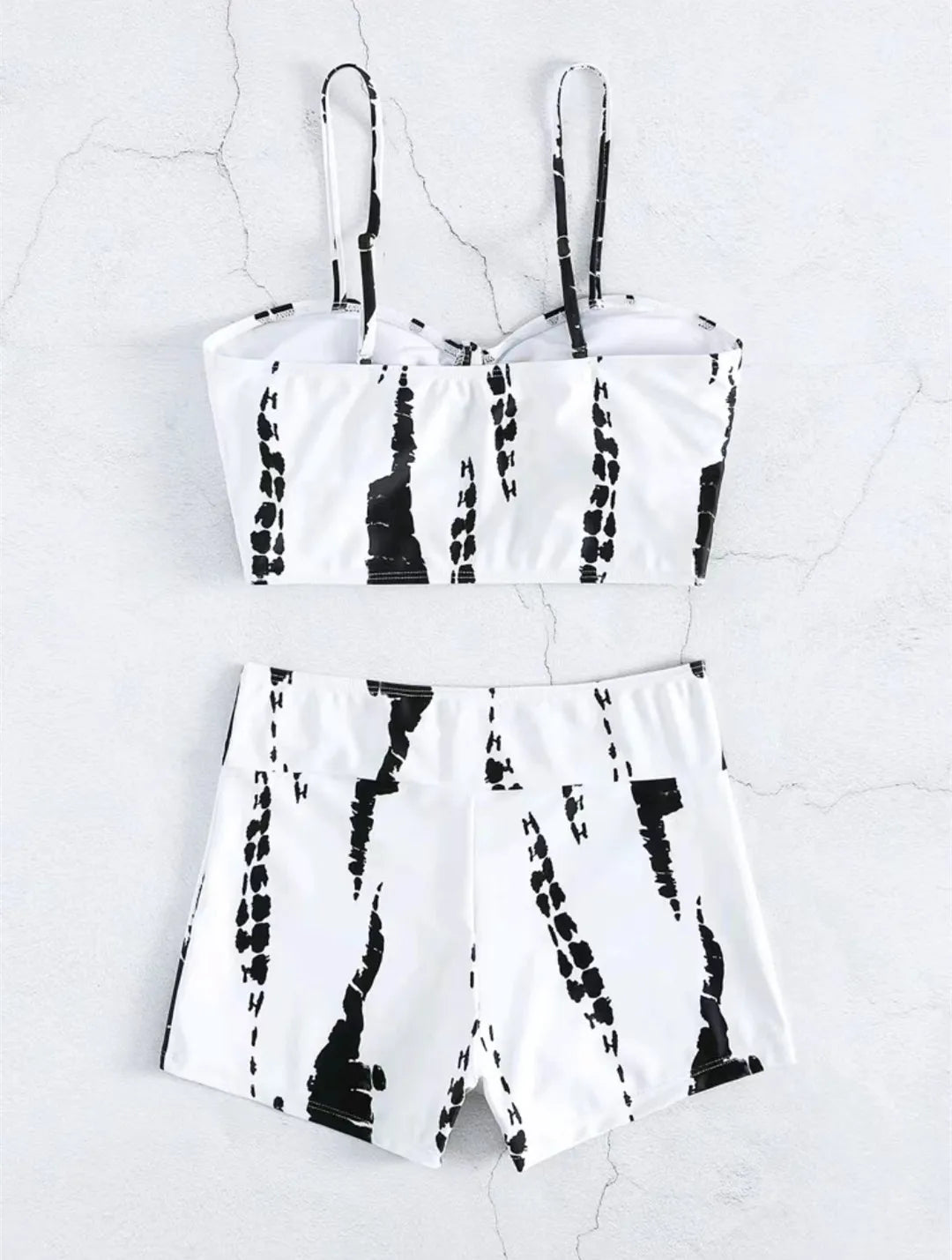 High Waist Shorts Bikini Set — Drawstring Top & Swim Shorts | Women's Swimwear