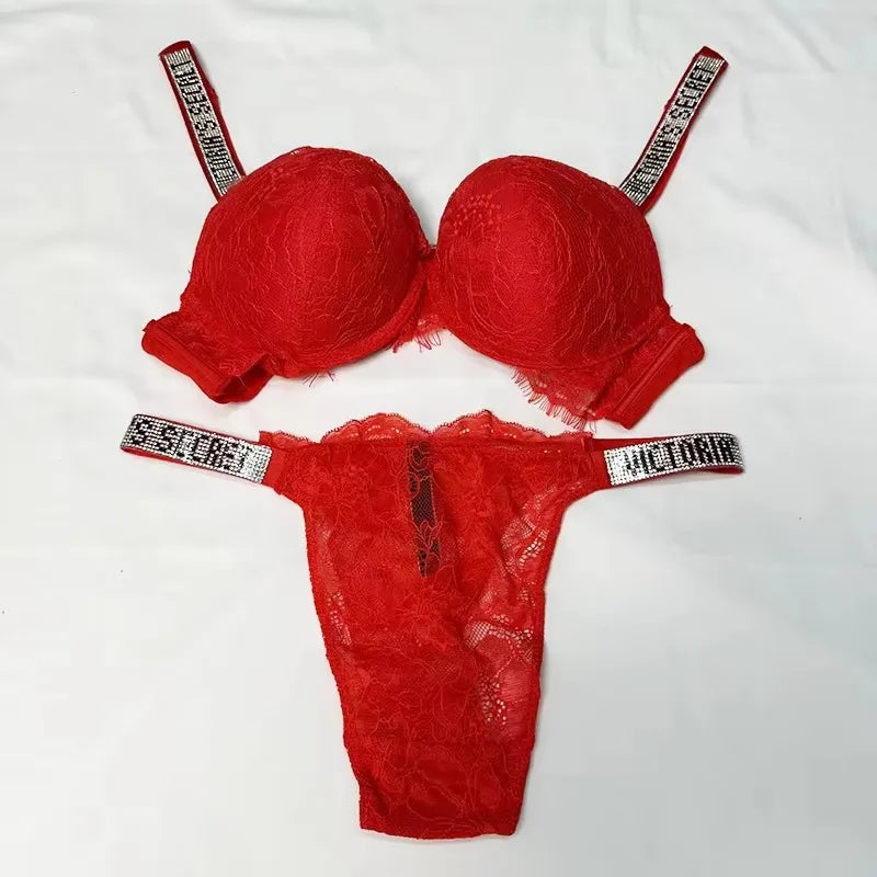 Women's Shapewear Push-Up Bra & Panty Set – Seamless Lace Lingerie