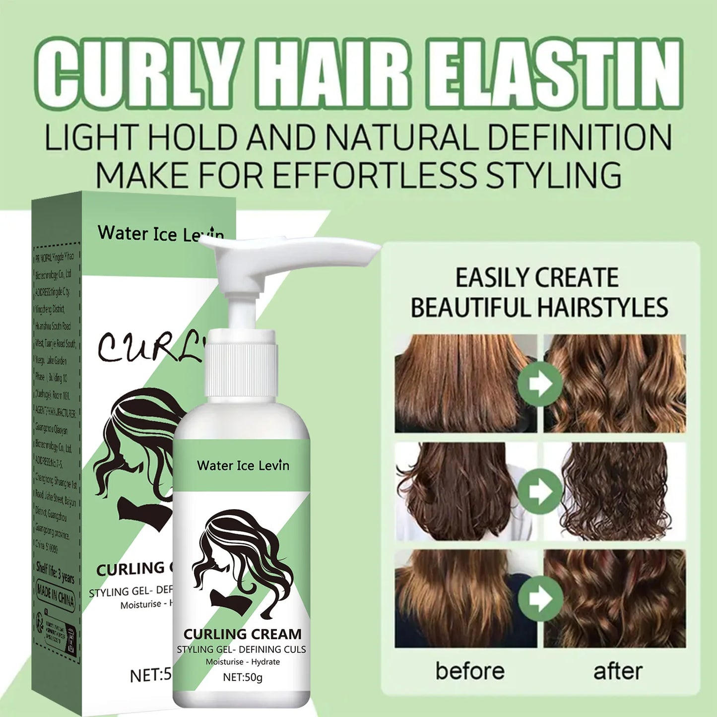 Curly Hair Cream Moisturizing Curly Hair Elasticity Styling Curly Hair Elasticity Conditioner Neutral Suitable for All Hair Types