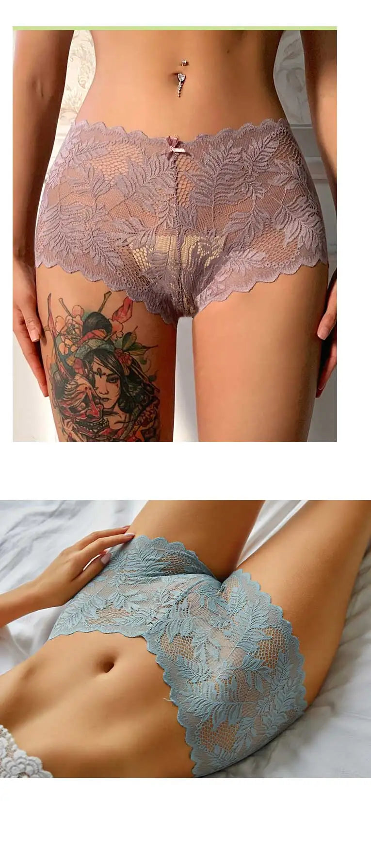 3-Pack Ice Silk Lace Boyshort Briefs – Seamless Low-Rise Underwear for Women (S–XL, 6 Color Sets)