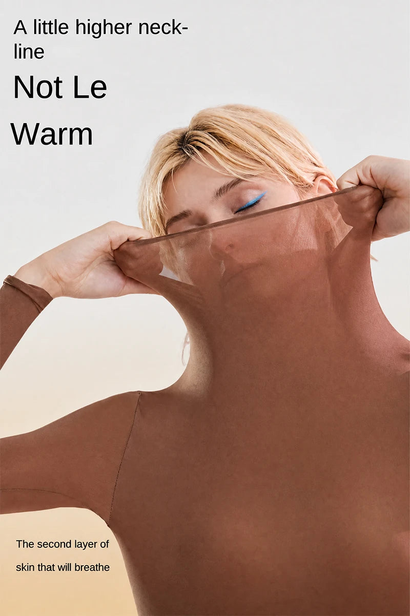 High-Collar Seamless Thermal Set – Long-Sleeve Warm Base Layer for Women, High-Rise (L–XL, 4 Color Sets)