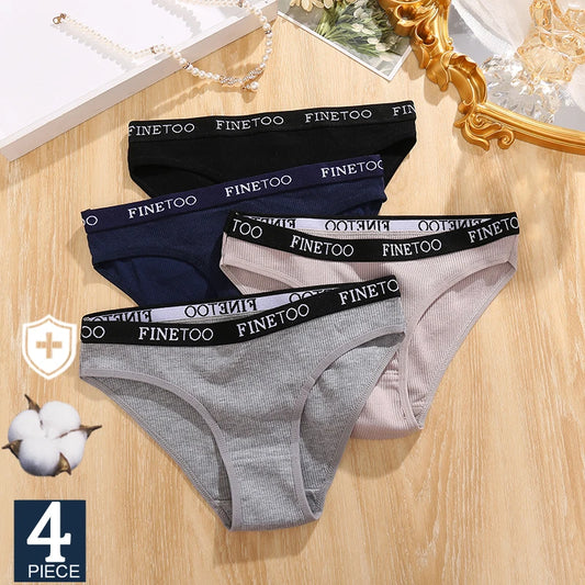 Women's Cotton Low-Rise Briefs – 4-Pack Sexy Underwear | Soft Everyday Panties (M–2XL)