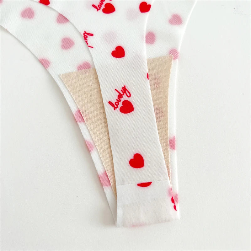 5-Pack Ice Silk Printed Thongs — Seamless Low-Rise G-String Panties