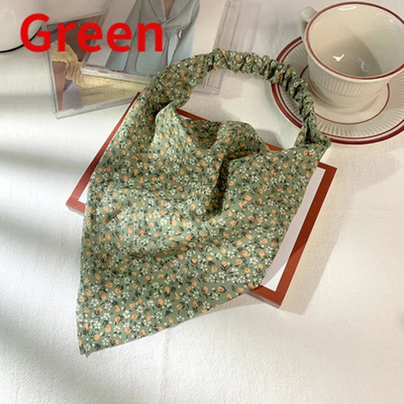 Floral Kerchief Headwear Wrist Head Wrap Scarf Triangular Headscarf Accessories Hair Band Fashion Women Hats Creative Gifts