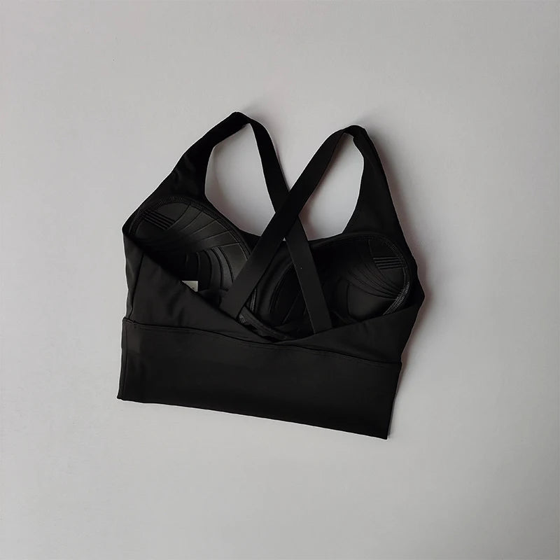 Fixed Pad Sports Bra Underwear High-strength Professional Shockproof  Running Bra Gym Push Up Lingerie Yoga Fitness Bra