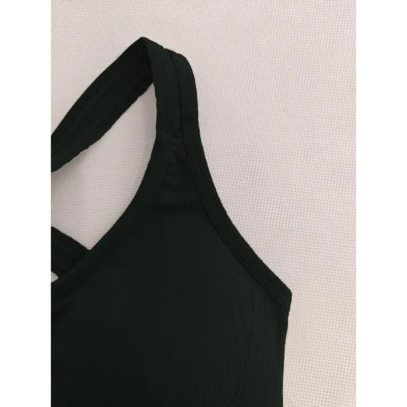 Women's Seamless Push-Up Yoga Tank Bra – Breathable Padded Full Cup | Wire-Free Sports Bra