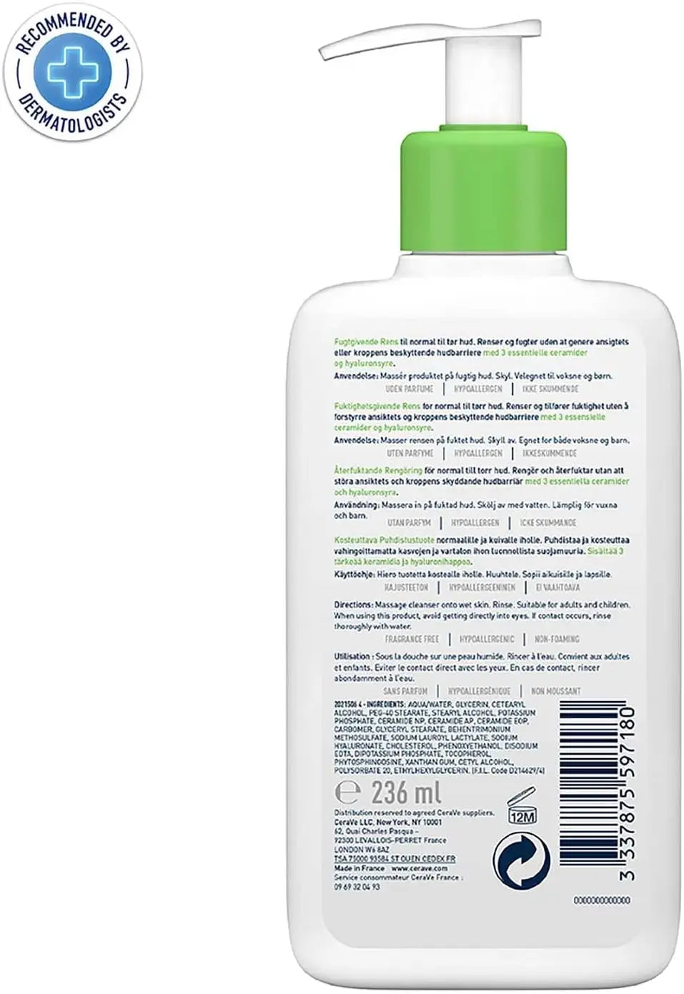 CeraVe Hydrating Cleanser for Normal to Dry Skin – 236ml