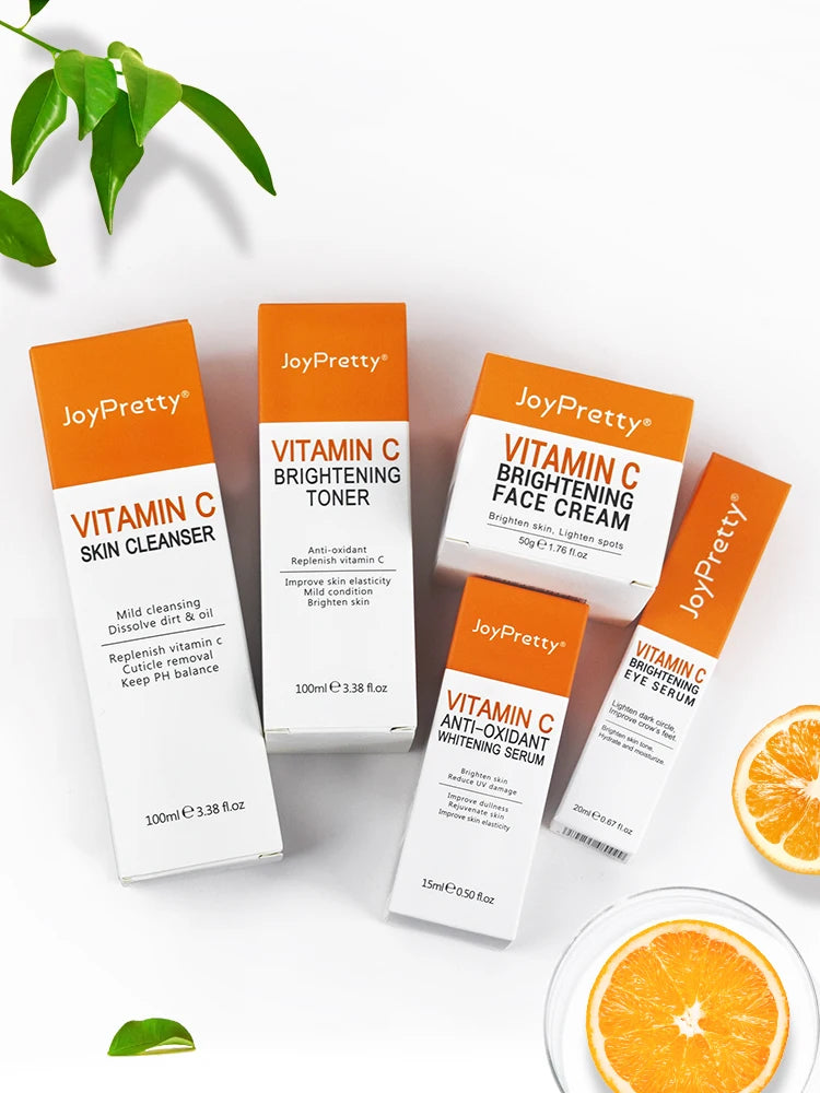 Vitamin C Brightening Skincare Set – Dark Spot Removal, Whitening & Deep Hydration