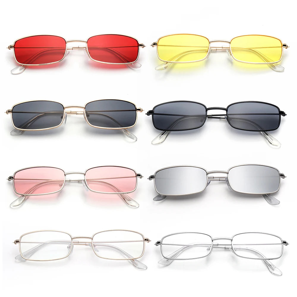 Slim Metal-Frame Sunglasses | Color Lens Options