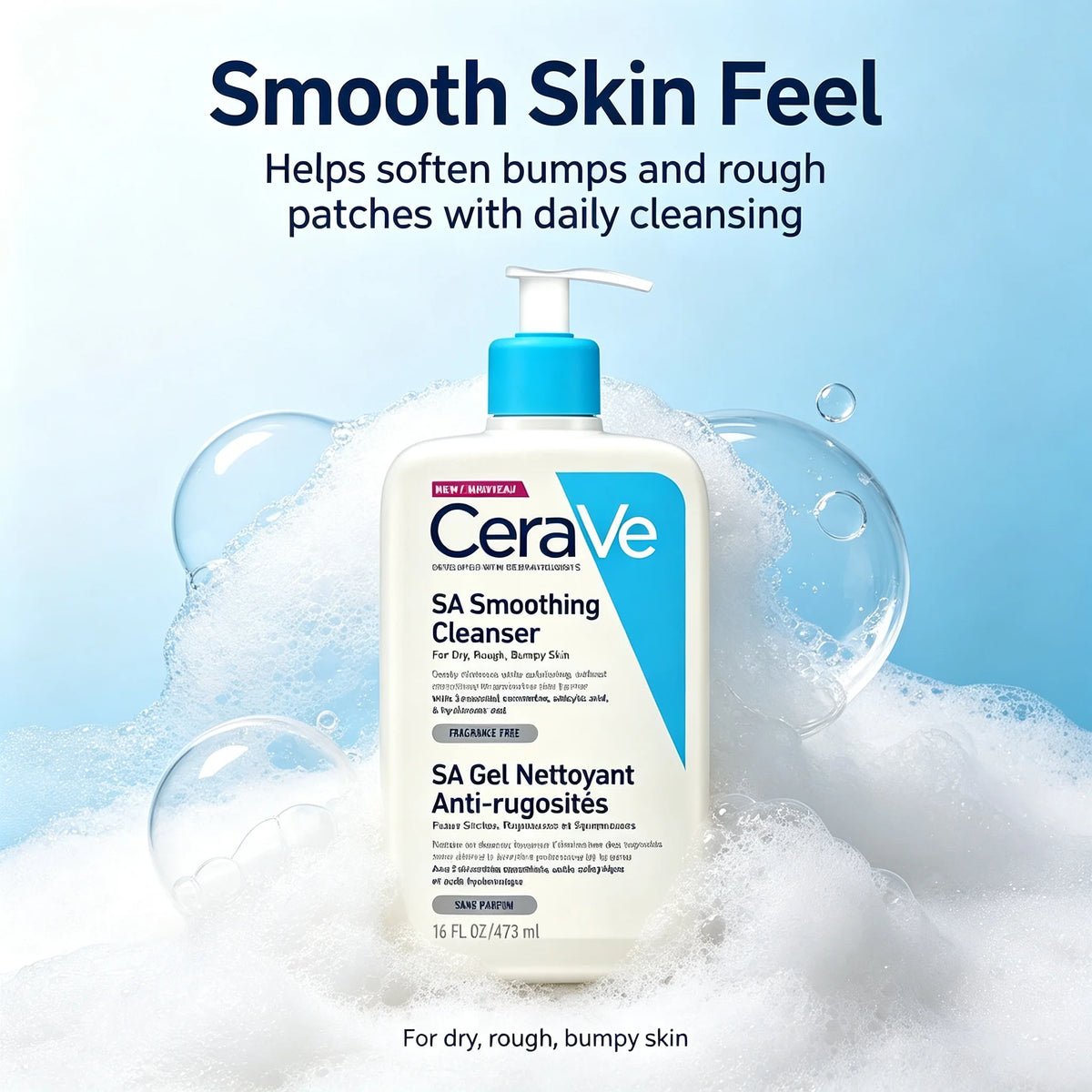 CeraVe SA Smoothing Cleanser for Face & Body – 473ml