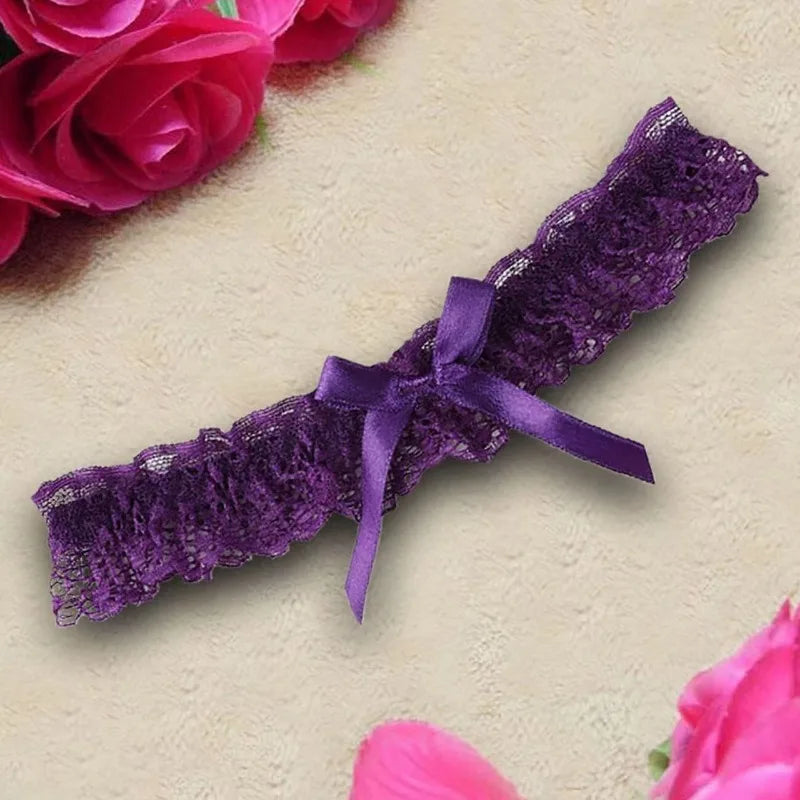 Lace Bow Leg Garter Ring – Floral Thigh Band for Bridal, Cosplay & Lingerie (One Size, 5 Colors)