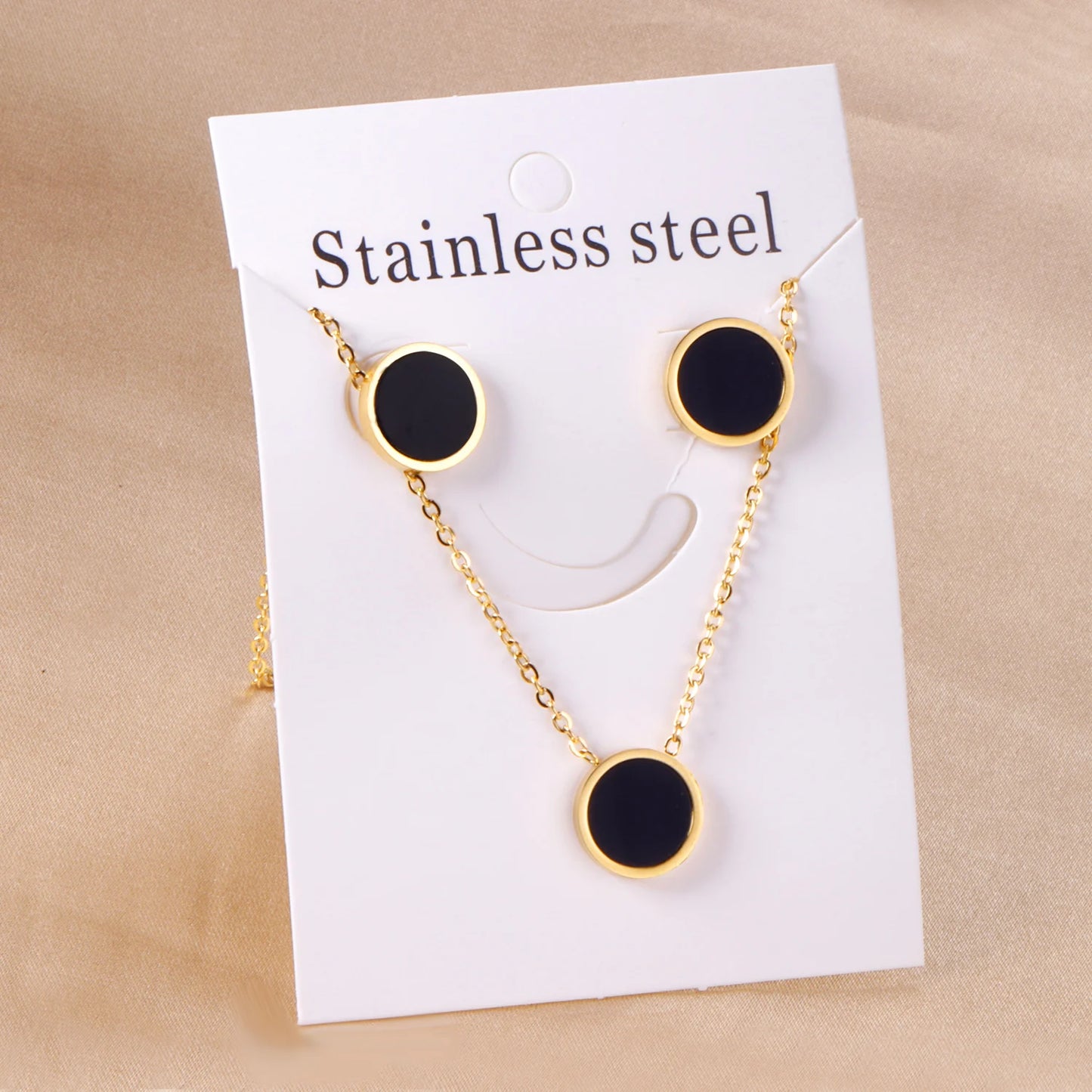 LUXUKISSKIDS Fashion Water Drop Choker Necklace Earrings Sets Stainless Steel Woman/Girls Luxury Jewelry Set Wedding Accessories
