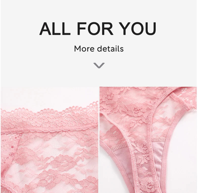 FINETOO 3PCS/Set S-XL Women Sexy Panties G-string Sexy Woman's Underwear Girl Lace Lingerie Female Bikini Lady Thong Intimates