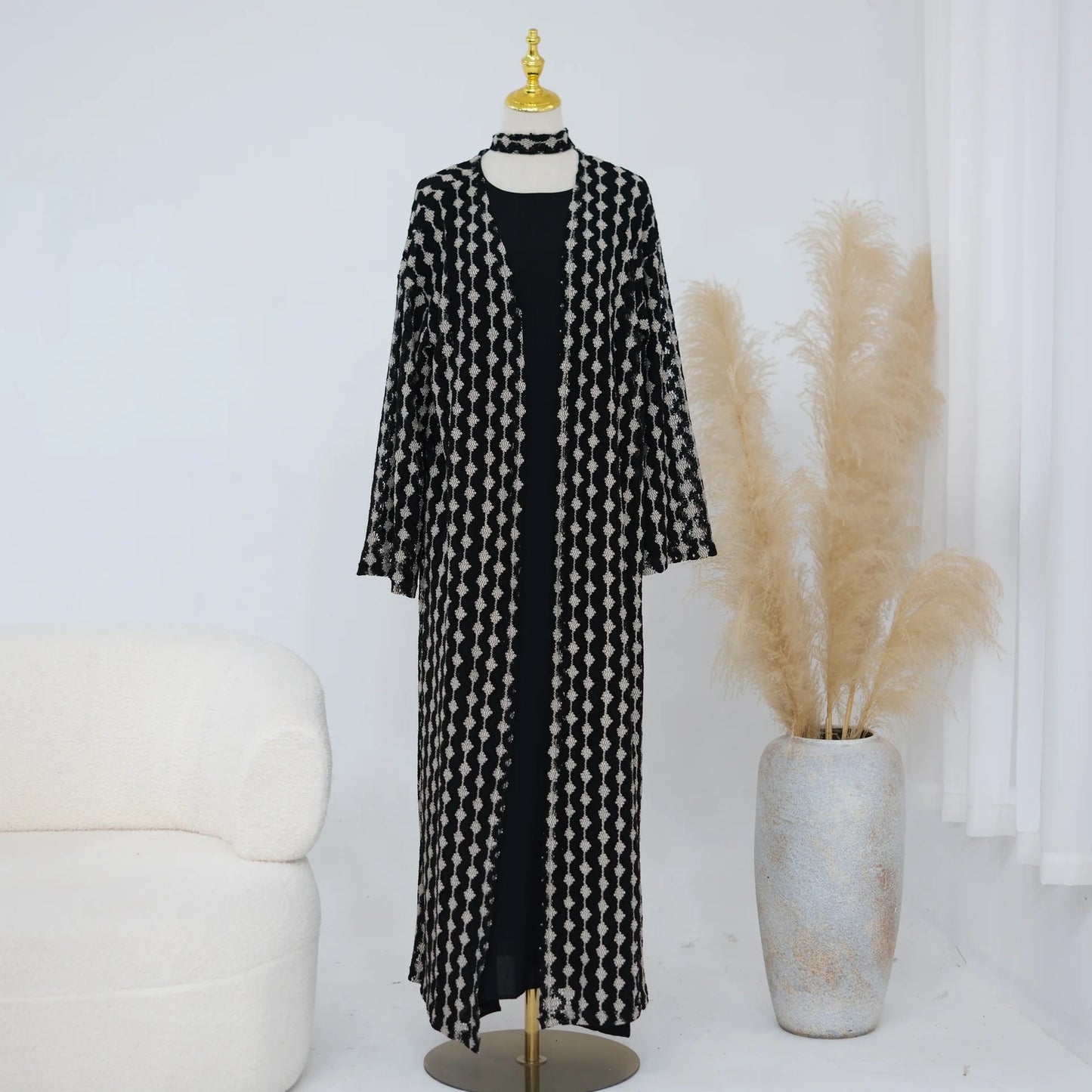 Luxury Dubai Modest Abaya Dress for Muslim Women Eid Islamic Holiday Party Outerwear Elegant Arabic Cardigan Coat Turkey Kaftan