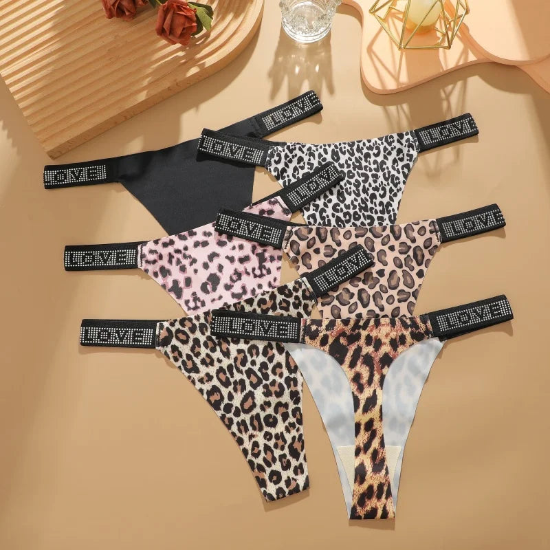 Rhinestone Letter Diamond G-String Thong – Shiny Low-Rise Sexy Underwear for Women (S–XL, 14 Styles)