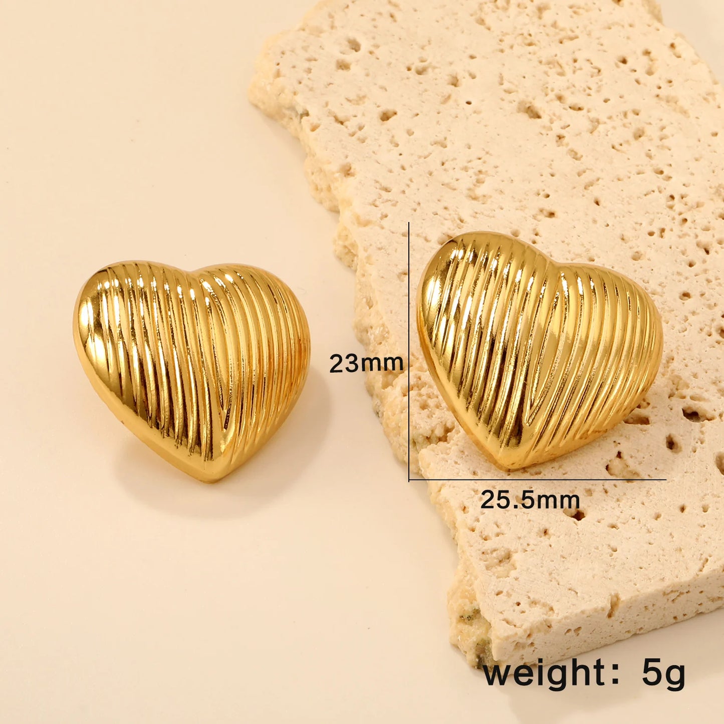 Round Stud Earrings – 18K Gold-Plated Geometric Stainless Steel Piercing Earrings for Women