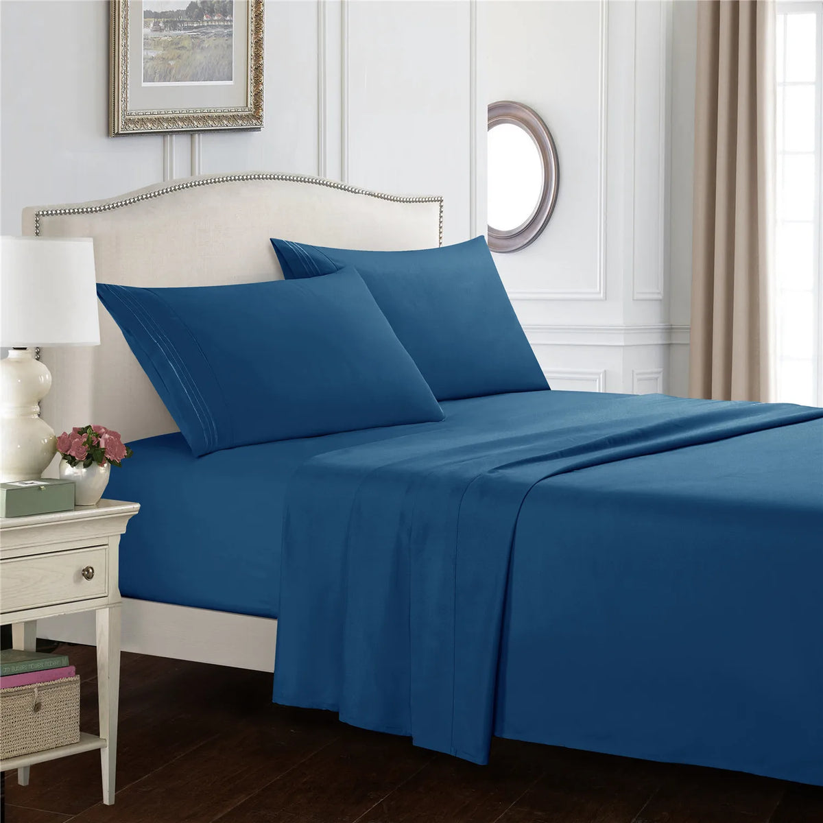 4-Piece Brushed Microfiber Bed Sheet Set with Deep Pockets