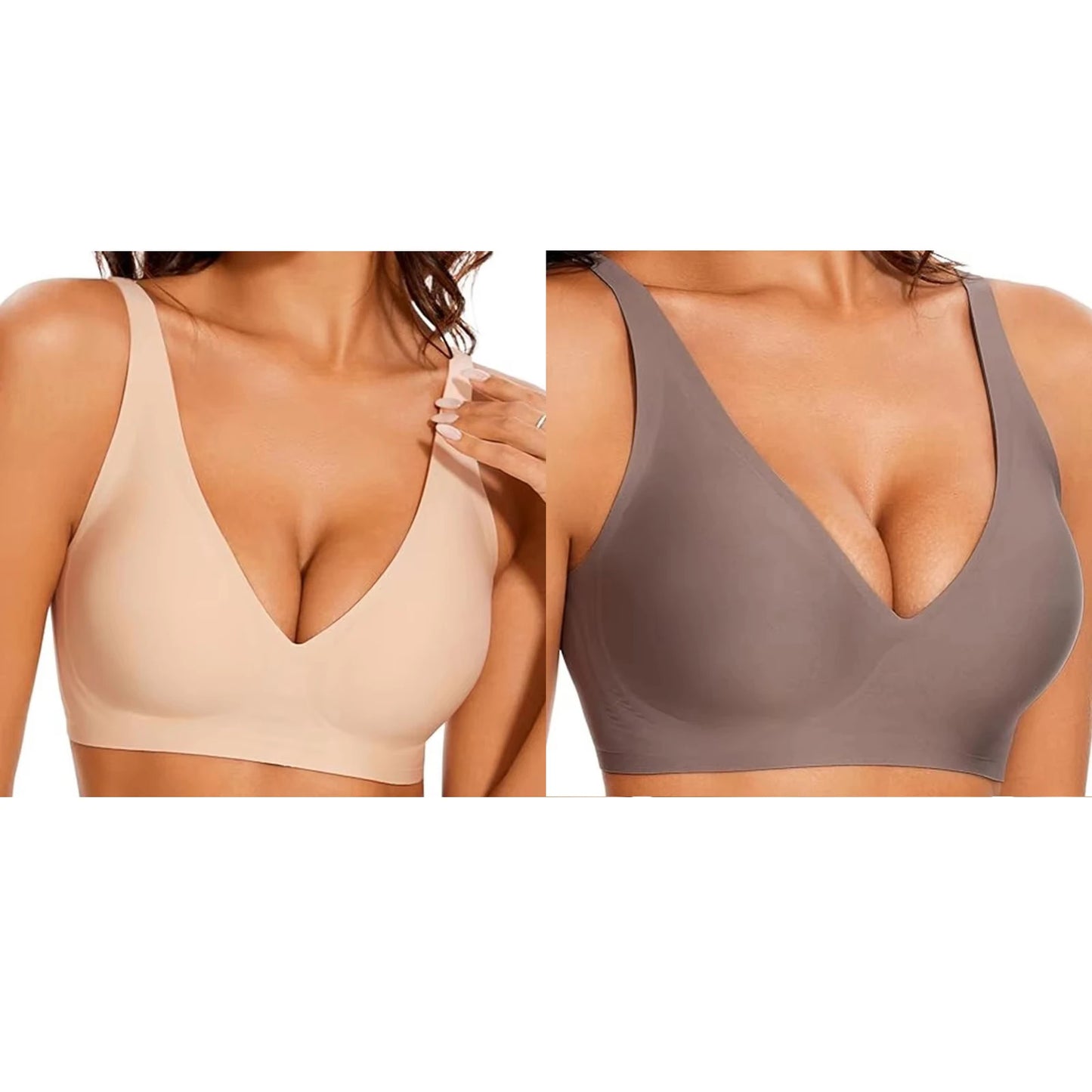 Women's Seamless Leopard Print Bra – Wire-Free Full Cup Push-Up | Breathable Everyday Bra
