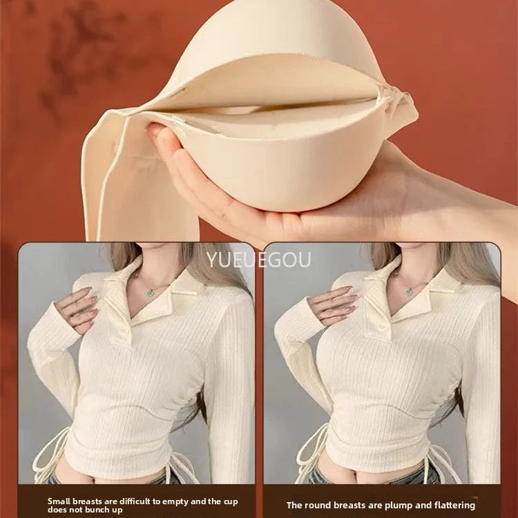 Women's 10CM Extreme Push Up Strapless Bra | Front Closure Anti-Slip Lift for AA-B Cup | No Side Bulge Seamless Invisible Bra for Small Chest (32–38 / 70–85)