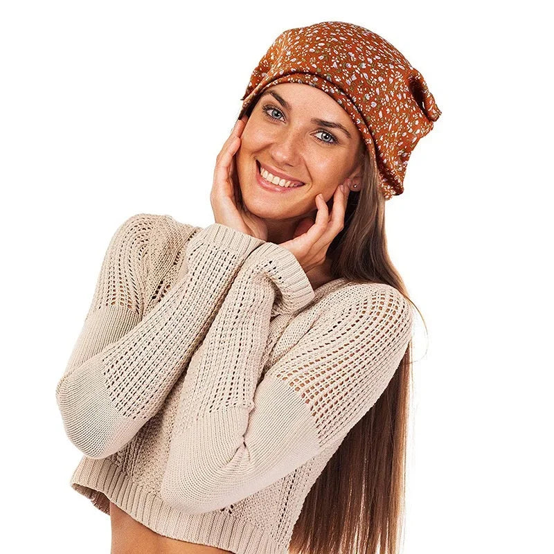 Floral Kerchief Headwear Wrist Head Wrap Scarf Triangular Headscarf Accessories Hair Band Fashion Women Hats Creative Gifts