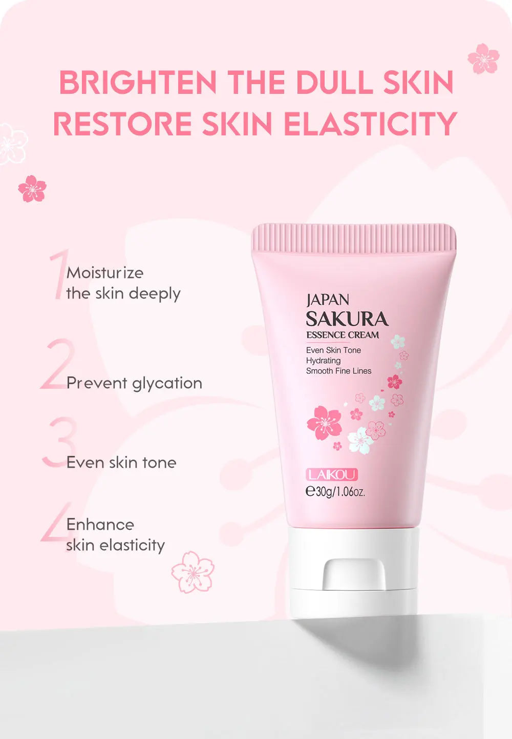 Sakura Whitening Face Cream Wrinkle Remover Fade Fine Lines Serum Firm Lift Shrink Pores Moisturizing Brighten Smooth Skin Care