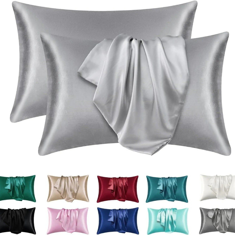 2-Pack Charmeuse Satin Pillowcases, Multiple Sizes