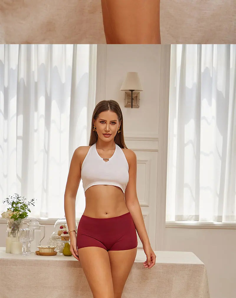 Women's Cotton Boyshort Panties – 4-Piece Set | Seamless Comfortable Underwear (XS–1XL)