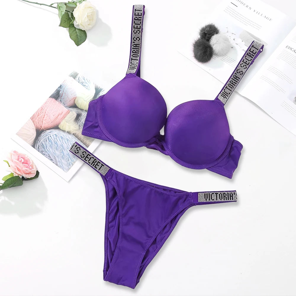 Women's Classic Push-Up Bra & Panty Set – Breathable Soft Lingerie